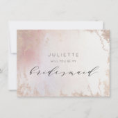 Ombre Blush Pink Frosted Bridesmaid-voorstel Kaart (Voorkant)
