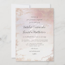 Ombre Blush Pink Frosted Folie Waterverf Wedding Kaart