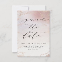Ombre Blush Pink Frosted Folie Waterverf Wedding Save The Date