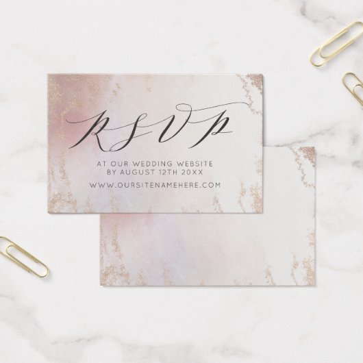 Ombre Blush Pink Frosted Website RSVP Kaarten invo Visitekaartje (Kantoor)