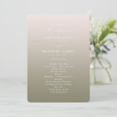 Ombre Blush Pink & Green Wedding Ceremony Programm Programmakaart (Staand voorkant)
