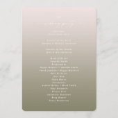 Ombre Blush Pink & Green Wedding Ceremony Programm Programmakaart (Achterkant)