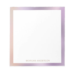 ombre blush pink metallic monogram notitieblok