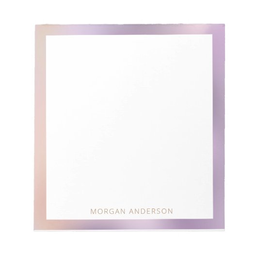 ombre blush pink metallic monogram notitieblok (Voorkant)