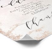Ombre Blush Pink Unplugged Wedding Table Sign Poster (Hoek)