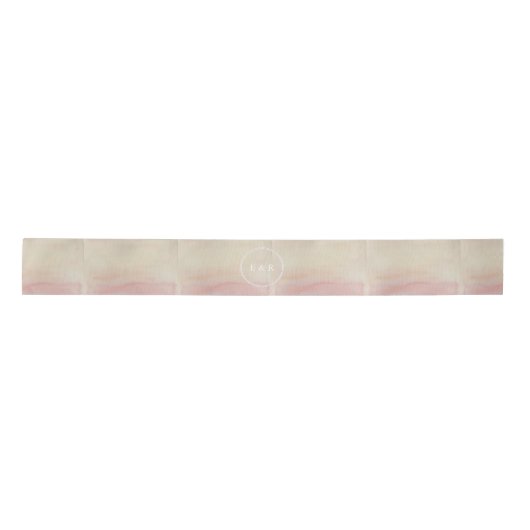 Ombre Blush Pink Waterverf Hand-Painted Effect Satijnen Lint (Voorkant)