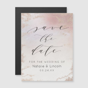 Ombre Blush Roze Bevroren Trouw Save the Date Magnetische Uitnodiging