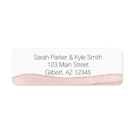 Ombre Blush Roze Bruiloft Etiket (Voorkant)