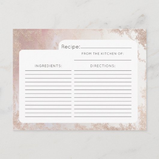 Ombre Blush Roze Frosted bruid om recept Kaart (Achterkant)