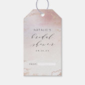 Ombre Blush Roze Frosted Bruids Display Douche Cadeaulabel (Voorkant)