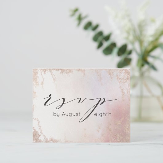 Ombre Blush Roze Frosted Bruiloft Maaltijd Keuze R Briefkaart (Staand voorkant)