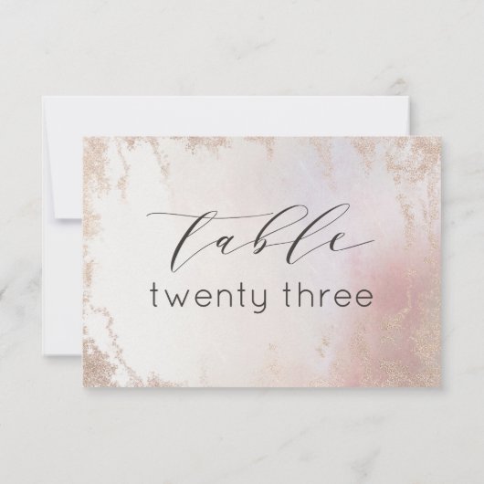 Ombre Blush Roze Frosted Bruiloft Tafelnummers (Achterkant)