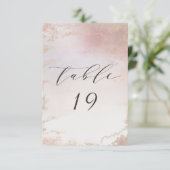 Ombre Blush Roze Frosted Bruiloft Tafelnummers (Staand voorkant)