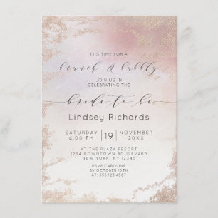 Ombre Blush Roze Frosted Brunch & Bubbly Douche Kaart