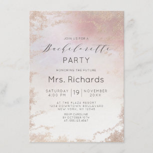 Ombre Blush Roze Frosted Folie Bachelorette Party Kaart