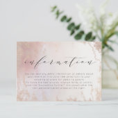 Ombre Blush Roze Frosted Folie Bruiloft Informatie Informatiekaartje (Staand voorkant)