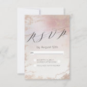 Ombre Blush Roze Frosted Folie Bruiloft RSVP Antwo (Voorkant)