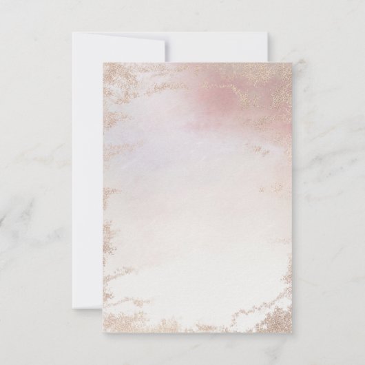 Ombre Blush Roze Frosted Folie Bruiloft RSVP Antwo (Achterkant)