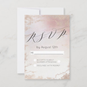 Ombre Blush Roze Frosted Folie Bruiloft RSVP Antwo Kaartje