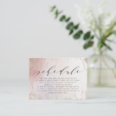 Ombre Blush Roze Frosted Folie Bruiloft Schema Informatiekaartje (Staand voorkant)