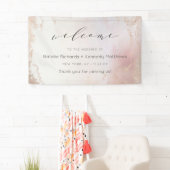 Ombre Blush Roze Frosted Folie Bruiloft Welkom Spandoek (Insitu)