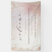 Ombre Blush Roze Frosted Folie Bruiloft Welkom Spandoek (Verticaal)