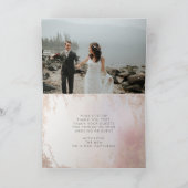 Ombre Blush Roze Frosted Folie Custom Wedding Foto Bedankkaart (Binnen)