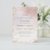 Ombre Blush Roze Frosted Folie repetitie diner Kaart (Staand voorkant)