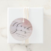 Ombre Blush Roze Frosted Folie Script Dank u Bedankjes Labels (In situ)