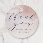 Ombre Blush Roze Frosted Folie Script Dank u Bedankjes Labels (Voorkant)