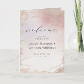 Ombre Blush Roze Frosted Folie Trouwceremonie Programma (Voorkant)