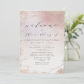 Ombre Blush Roze Frosted Folie Trouwceremonie Programmakaart (Staand voorkant)