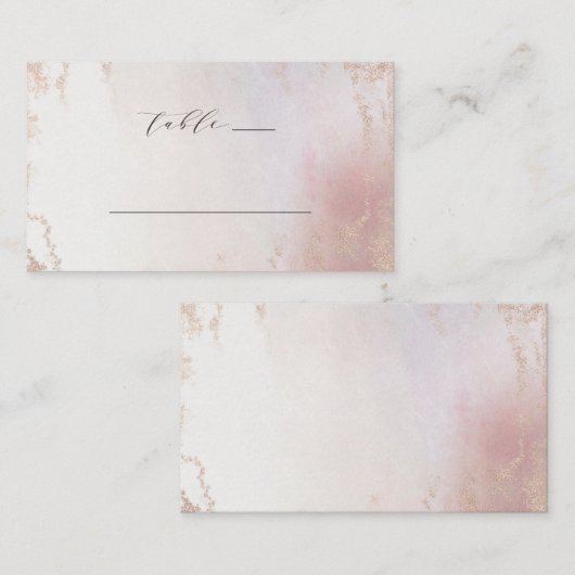 Ombre Blush Roze Frosted Folie Trouwtafel Nummer Plaatskaartje (Voorkant / Achterkant)