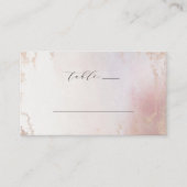 Ombre Blush Roze Frosted Folie Trouwtafel Nummer Plaatskaartje (Voorkant)