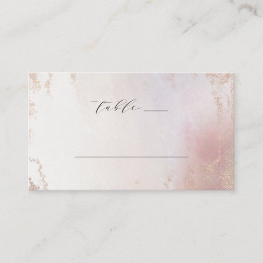 Ombre Blush Roze Frosted Folie Trouwtafel Nummer Plaatskaartje (Voorkant)