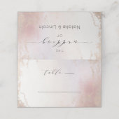 Ombre Blush Roze Frosted Folie Trouwtafel Nummer Plaatskaartje (Buitenkant ongevouwen)
