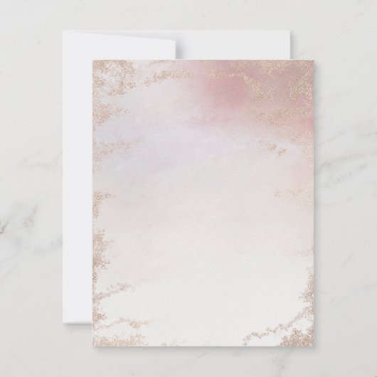 Ombre Blush Roze Frosted Folie Verlovingsfeest Kaart (Achterkant)