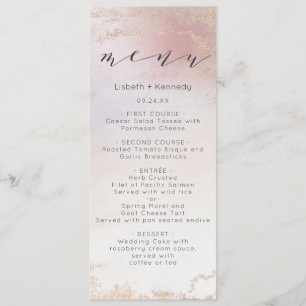 Ombre Blush Roze Frosted Folie Waterverf Diner Menu