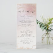 Ombre Blush Roze Frosted Folie Waterverf Diner Menu (Staand voorkant)