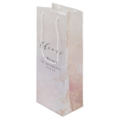 Ombre Blush Roze Frosted Gefeliciteerd Bruiloft Wijn Cadeautas (Voorkant Gekanteld)