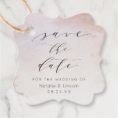 Ombre Blush Roze Frosted Roos Gold Save the Date Bedankjes Labels (Voorkant)