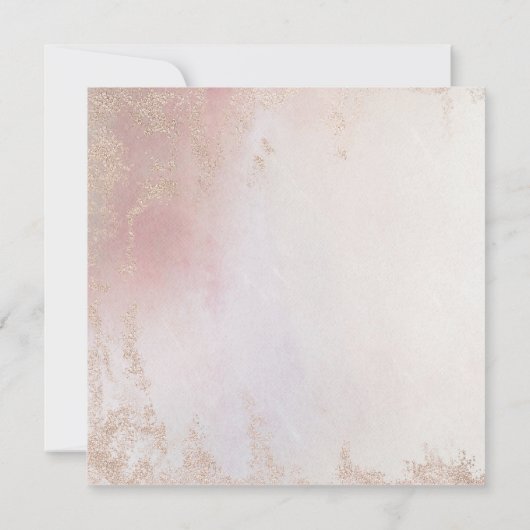 Ombre Blush Roze Frosted Square Verlovingsfeest Kaart (Achterkant)