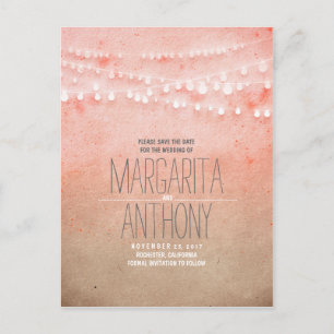 Ombre blush roze sierlijk save the date briefkaart