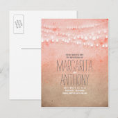 Ombre blush roze sierlijk save the date briefkaart (Voorkant / Achterkant)