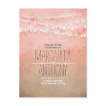 Ombre blush roze sierlijk save the date briefkaart