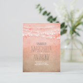 Ombre blush roze sierlijk save the date briefkaart (Staand voorkant)