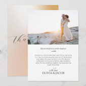 Ombre blush roze | Weddenschap Bedankkaart (Voorkant / Achterkant)