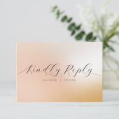 Ombre blush roze Wedding RSVP Kaartje (Staand voorkant)