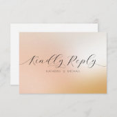 Ombre blush roze Wedding RSVP Kaartje (Voorkant / Achterkant)
