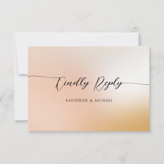 Ombre blush roze Wedding RSVP Kaartje (Voorkant)